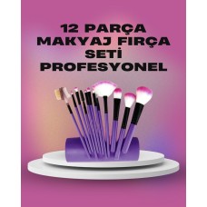 12 Parça Yumuşak Kıllı Makyaj Fırçası Seti Yüz ve Göz Makyajına Uygun Profesyonel Kullanım