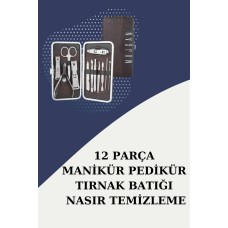 12 Parça Paslanmaz Çelik Kompakt ve Taşınabilir Manikür Makası Tırnak Makası