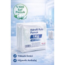 Hidrofil Rulo Pamuk 1 Kg Saf Pamuk Yüksek Emici Medikal Ve Kozmetik Kullanım 1 Adet