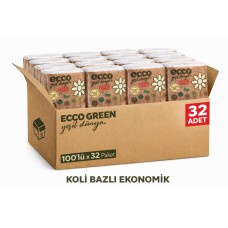 Ecco Green Yeşil Dünya Peçete 100’lü 32 Paket Koli Ekonomik Toplu Satış