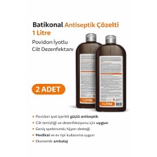 Povidon İyotlu Baticonal Antiseptik Çözelti 1 Litre X 2 Adet Cilt Dezenfektanı Solüsyon