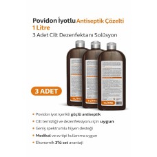 Povidon İyotlu Baticonal Antiseptik Çözelti 1 Litre X 3 Adet Cilt Dezenfektanı Solüsyon