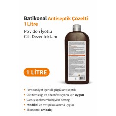 Batikonal Antiseptik Çözelti 1 Litre Povidon İyotlu Cilt Dezenfektanı 1 Adet