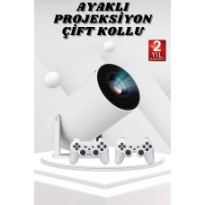 Ayaklı Oyun Projeksiyonu Çift Kollu Taşınabilir Sinema Projektörü