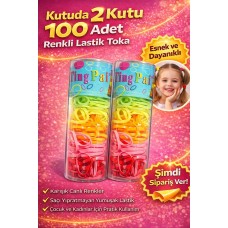 2 Kutu 100 Adet Renkli Lastik Toka Seti Karışık Renkli Saç Lastiği Çocuk Ve Kadın Saç Tokası