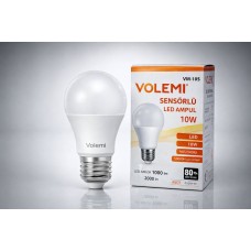 Volemi Vm-10s Sensörlü Led Ampul 10w 2000 Lümen E27 Duy 50000 Saat Ömür Enerji Tasarruflu Beyaz Işık