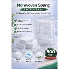 Nonwoven Spanç 7,5x7,5 Cm 8 Katlı 500 Adet Steril Olmayan Medikal Temizlik Pedi