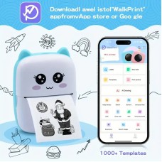 Taşınabilir Yazıcı, Mini Cep Kablosuz Termal Yazıcı Android İos Akıllı Telefonlar İçin Uygun, Bt Mürekkepsiz Baskı, Etiketler, Fişler, Fotoğraflar, Notlar, Öğrenme