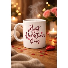 Happy Valentine’s Day Baskılı Porselen Kupa Model 2 – Sevgililer Günü Özel Tasarım