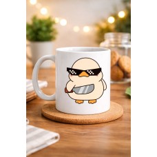 “deal With It” Havalı Ördek Tasarımlı Porselen Kupa Model 80 – Eğlenceli, Mizahi & Hediyelik Kahve Kupası