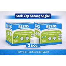 Bezos Z Katlamalı Dispenser Havlu 2 Katlı 20x22 Cm %100 Selüloz 2 Koli Avantaj Paket