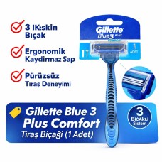 Jilet Blue 3 Plus Comfort Tıraş Bıçağı 1 Adet – 3 Bıçaklı Ergonomik Saplı Erkek Tıraş Bıçağı