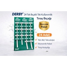 Derby Tek Bıçaklı Tıraş Bıçağı  Paket Seçenekleri 24 Adet