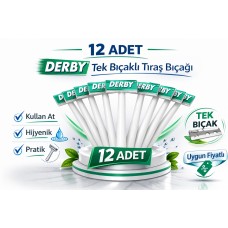 Derby Tek Bıçaklı Tıraş Bıçağı  Paket Seçenekleri 12 Adet