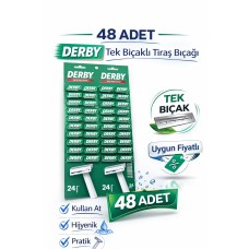 Derby Tek Bıçaklı Tıraş Bıçağı  Paket Seçenekleri 48 Adet