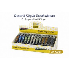 Profesyonel Küçük Tırnak Makası Desenli Nail Clipper 24 Adet