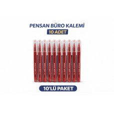 Pensan Büro 2270 Kırmızı Tükenmez Kalem 1.0 Mm Medium Yerli Üretim 10 Adet