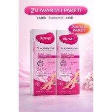 Biowet Pudralı Sir Ağda Bant Seti 41’li Hassas Ciltler İçin Rosehip Vitamin E Epilasyon Seti 2 Paket