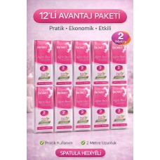 Biowet Ağda Bezi 2 Metre Spatula Hediyeli Epilasyon Bezi Dayanıklı Tüy Dökme Bezi 12 Paket