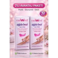 Essweet Ağda Bezi 10 Metre Dilim Profesyonel Epilasyon Bezi Çift Taraflı Kullanım Yırtılmaz Dayanıklı Ağda Bandı 2’li Paket