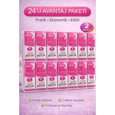 Biowet Ağda Bezi 2 Metre Spatula Hediyeli Epilasyon Bezi Dayanıklı Tüy Dökme Bezi 24 Paket