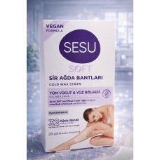 Sesu Soft Sir Ağda Bantları 32 Adet Vegan Formula Tüm Vücut Ve Yüz İçin Soğuk Ağda Bandı