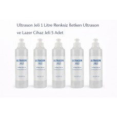 Ultrason Jeli 1 Litre Renksiz İletken Ultrason Ve Lazer Cihaz Jeli 5 Adet