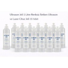 Ultrason Jeli 1 Litre Renksiz İletken Ultrason Ve Lazer Cihaz Jeli 10 Adet