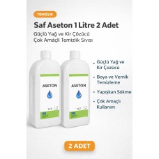 Saf Aseton 1 Litre 2 Adet Güçlü Yağ Ve Kir Çözücü Çok Amaçlı Temizlik Sıvısı