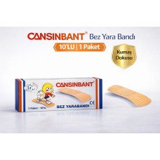 Cansinbant Bez Yarabandı 10 Lu 1 Paket 1,9 X 7,2 Cm Fabric First Aid Plaster