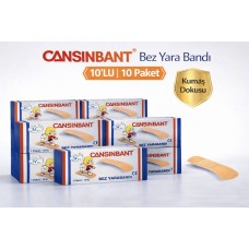 Cansinbant Bez Yarabandı 10 Lu 10 Paket 1,9 X 7,2 Cm Fabric First Aid Plaster