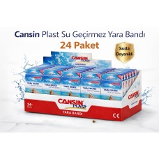Cansın Plast Su Geçirmez Yara Bandı 10'lu 24 Paket Waterproof First Aid Plaster