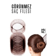 Görünmez Türk Kahvesi Saç Filesi Seti 12'li
