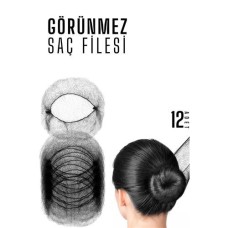 Görünmez Siyah Saç Filesi Seti - 12 Adet