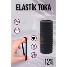 Şıklığınızla Bütünleşen 12'li Siyah Elastik Toka Seti