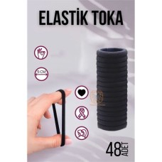 Siyah Elastik Toka Seti - 48 Adet Kullanışlı Aksesuar