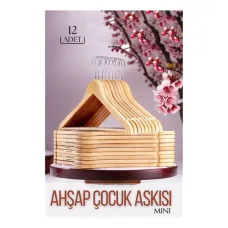Mini Ahşap Bebek Askısı 12'li Paket - Çocuk Odası Düzenleyici