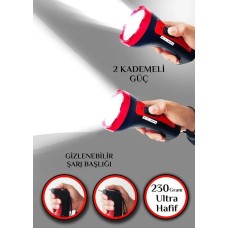 Italyano 10W Şarjlı Led Projektör El Feneri - Kambur Tasarım Uzun Menzil Işıldak