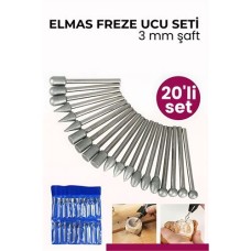 Elmas Freze Ucu Seti 20 Parça - Cam ve Taş İşleme Seti