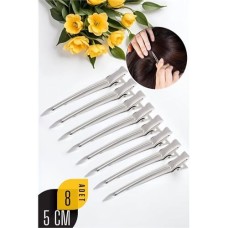 HSnet Şık Metal Saç Pensleri - 8'li Set Tokalı Tasarım