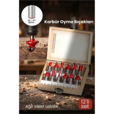 Karbür Ahşap Freze Ucu Seti | 12'Li Özel Kutulu Takım