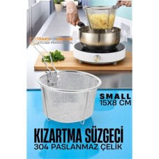 Premium 304 Paslanmaz Çelik Kızartma Süzgeci - Patates Kızartması Filtre Seperti 30 cm