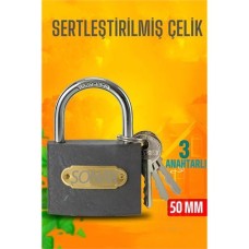 Sonax Design 50Mm Çelik Kilit - 3 Anahtarlı Güvenlik