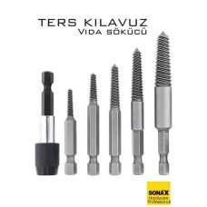 Çelik Kırık Civata Vida Söküm Seti - Uzun Uzatmalı 6 Parça Tornavida Takımı