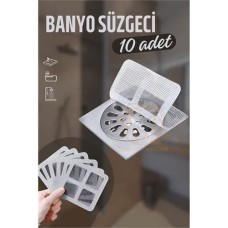 10'lu Paslanmaz Çelik Banyo Gider Süzgeç Seti - Tıkanıklık Önleyici