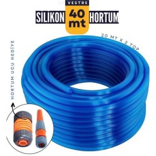 Premium 40 Metre UV Dayanıklı Silikonlu Bahçe Hortumu + 7 Parça Sulama Seti