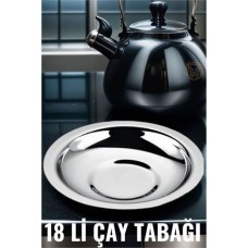 Hsnet 18 Parça Çelik Çay Tabağı Seti - Veneta Tasarım