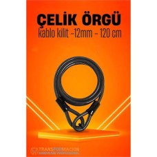 Güçlü Hsnet Çelik Kablo Kilidi - 12mm x 120cm