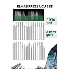 Profesyonel 30 Parça Elmas Freze Ucu Seti - Hassas Gravür ve Taşlama Araçları