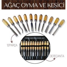 Profesyonel Ahşap Oyma Seti: 12 Parça Çantalı Keski Seti